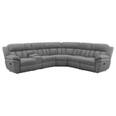 Coaster Bahrain 6-piece Upholstered Motion Sectional Charcoal Model 609540